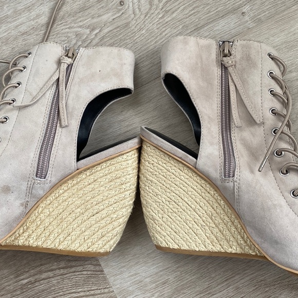 Rebecca Minkoff Elle Suede Lace Up Heeled Espadrilles - Picture 15 of 16